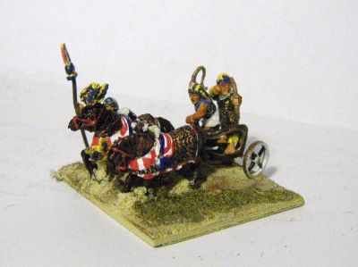 New Kingdom Egyptian Chariot (General) 
NKE Figures - can yo usee where the Ps (O) general from DBM got redeployed?
Keywords: NKE