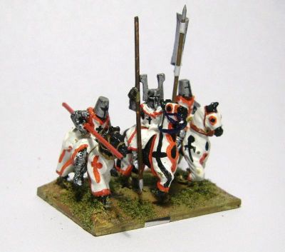 Teutonic Brother Knights 
Knights from [url=http://www.vexillia.ltd.uk/mirliton/index.html]the Vexilia-stocked Mirliton range [/url] Being Sword Brethren they can be painted in red and white. Read about the army in the [url=http://www.madaxeman.com/wiki2/tiki-index.php?page=Later+Teutonic+Knights]FoG Wiki[/url]
Keywords: teuton