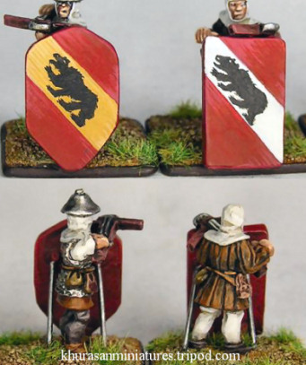 Swiss Pavises
Swiss from [url=http://khurasanminiatures.tripod.com]Khurasan Miniatures[/url], pics with permission of the manufacturer
Keywords: Swiss medfoot