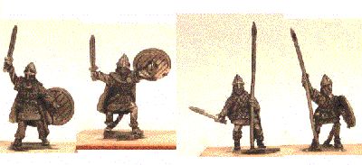 Viking Infantry from Khurasan Miniatures
New vikings from [url=http://khurasanminiatures.tripod.com/viking.html]Khurasan Miniatures[/url]. Viking Command (x 8, two different sets of standard/musician/commander/axe-bearing hirdsman, eight different poses)
Keywords: Viking