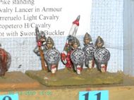 SPAIN11 Sword and buckler men
Picts of [url=http://www.spanglefish.com/mickyarrowminiatures/]Mick Yarrow Miniatures[/url] from the manufacturers site, with permission of Mick Yarrow
Keywords: Condotta