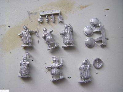 Unpainted Xyston carthaginian standard bearers and musicians
New castings from Xyston - review samples, photographed as received. Some are compared with Essex figures - they are slightly larger. The tops of the standards are separate - you will need wire for spears
Keywords: LCART ECART carthage