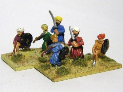 Arab Loose formation foot
in rather festival-inspired robes (not sure why..) From [url=http://www.essexminiatures.co.uk/frames15anc.html]Essex's generic Arab ranges[/url]
Keywords: dailami arab khurasanian umayyad bedouin abbasid