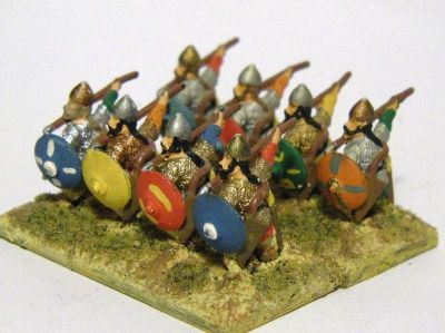 Ghaznavid Dailami Spearmen - Britains most often seen brand of Dailami Infantry
From [url=http://www.essexminiatures.co.uk/frames15anc.html]Essex's generic Arab ranges[/url]
Keywords: arab dailami