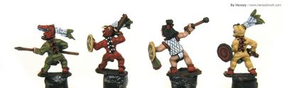 Aztec warriors 
Aztecs painted by [url=http://www.heresybrush.com/]Heresy Brush[/url] from Spain. 
Keywords: aztec