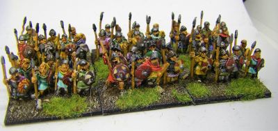 Carolingian Infantry Spearmen
Just about usable for Franks or Saxons etc - the distinctive Carolingian helmets only appear on the Forged in Battle unit, not the Baueda ones 
Keywords: Saxon