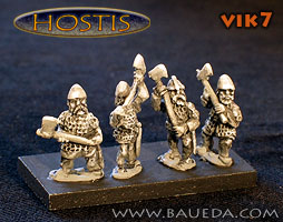 Viking Hurcarls with 2 handed Axes 
The former 50-Paces range. Photos provided by the manufacturer [url=http://www.baueda.com]Baueda[/url]. Figure codes as per illustration or filename.
Keywords: Viking