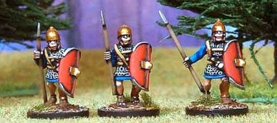 Veteran Libyan Spearmen 2. Advancing, roman equipment: chainmail, oval shield.
Available in the UK from [url=http://www.vexillia.ltd.uk]Vexilia[/url], Europe from [url=http://www.corvusbelli.com/en/default.asp]Corvus Belli[/url] or the US from [url=http://www.50paces.com]50 Paces[/url]
Keywords: Carthage spartacus