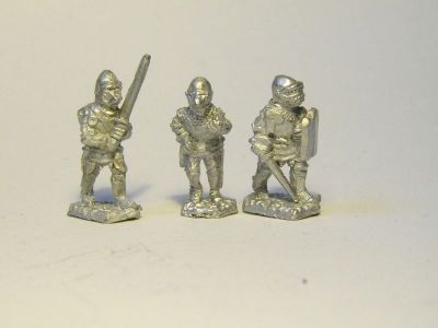 Men at Arms
New castings from [url=http://www.donnington-mins.co.uk/]Donnington[/url], to be released at Salue 2009. These have a different sculptor to the "old" Donnington figures and will be sold under a different brand. These are from the 100YW range
Keywords: maa 100YW