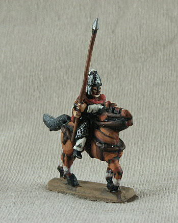 Sarmacizing Gothic Lancer
Sarmacizing Goths from [url=http://shop.ancient-modern.co.uk/]Donnington[/url]. Figures painted by their painting service. SGC02 Lancer
cuirass, pteruges, lance, javelin case, plumed spangenhelm, cloak

Keywords: sarmatian gothcav