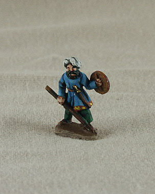 TF10 Arab Javelinman
Seljuk troops from [url=http://www.donnington-mins.co.uk/]Donnington[/url]. Painted by Donningtons painting service. TF10 Arab Javelinman
tunic and trousers, javelin, round shield, turban
Keywords: Seljuk fatimid mamluk umayyad ayyubid berber arabfoot