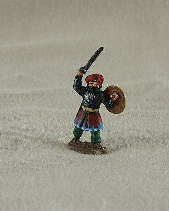 TF16 Arab Officer
Seljuk troops from [url=http://www.donnington-mins.co.uk/]Donnington[/url]. Painted by Donningtons painting service. TF16 Arab Officer
mailshirt over kaftan, waving sword, ornamented tariga, shield (suitable for Arab, Andalusian, Maghribi and Turkish armies)
Keywords: Seljuk fatimid mamluk umayyad ayyubid berber arabfoot