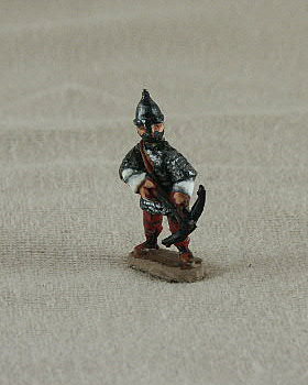 TF18 Moslem Crossbowman
Seljuk troops from [url=http://www.donnington-mins.co.uk/]Donnington[/url]. Painted by Donningtons painting service. TF18 Moslem Crossbowman
mailshirt, crossbow, helmet
Keywords: Seljuk fatimid mamluk umayyad ayyubid berber arabfoot