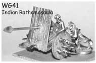 Classical Indian (Rathamasaula Sythed cart, pushed by 2 men)
Classical Indian troops from [url=http://www.museumminiatures.co.uk]Museum Miniatures[/url]. Catalogue code as per illustration 
Keywords: Indian