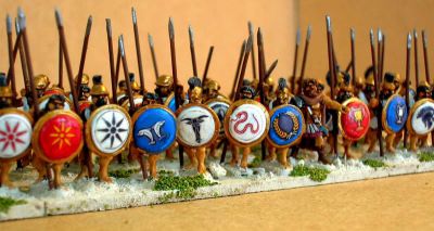 Classical Greek Hoplites from theonetree Painting Service
Hoplites painted by [url=http://www.fieldofglory.net/index.html]theonetree Painting Service[/url] (click that link to go to their site for more info and pics)
Keywords: hoplite hskirmisher