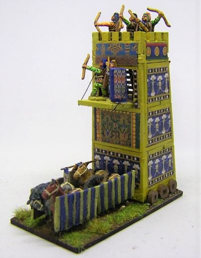 Cyrus' Mobile Tower
A Pendraken 10mm MDF Siege tower with Essex 15mm Crew, and "wallpaper" downloaded from the internet
