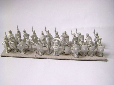 Early Imperial Roman Legionaries in segmented armour
EIR Legionaries from [url=http://www.rebelminis.com/]Rebel Miniatures[/url] - command and infantry with swords
Keywords: EIR