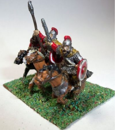 Romano-British Cavalry 
Splintered Light’s Romano British figures. They are either the RB-code light cavalry or the RB-code armoured cavalry. Pictures and figures kindly provided by Keith Lowman
Keywords: LIR Romanobritish, SRB