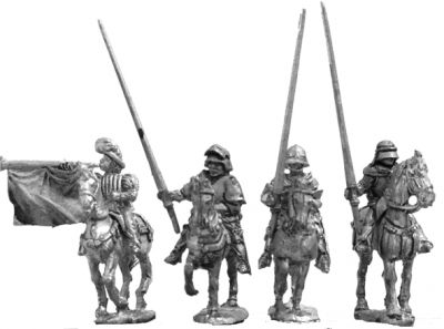 Mounted Burgundian command - four variants.
Photos provided by the manufacturer at http://www.vexillia.ltd.uk/

Figure code cc38 Mounted command - four variants.
Keywords: C15