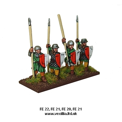 Medieval / Feudal Eastern European Spearmen
Black Hat Miniatures Eastern European range from [url=http://www.vexillia.ltd.uk/]Vexillia.co.uk[/url], Painted by Martin from Vexillia. Pictures used with permission of the manufacturer. 
Keywords: hungarian lithuanian lpolish teuton lserbian lrussian moldavian eeffoot