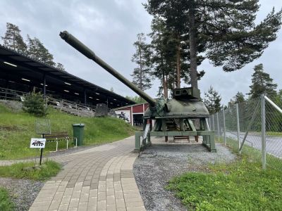 Turrent converted to naval defence gun
