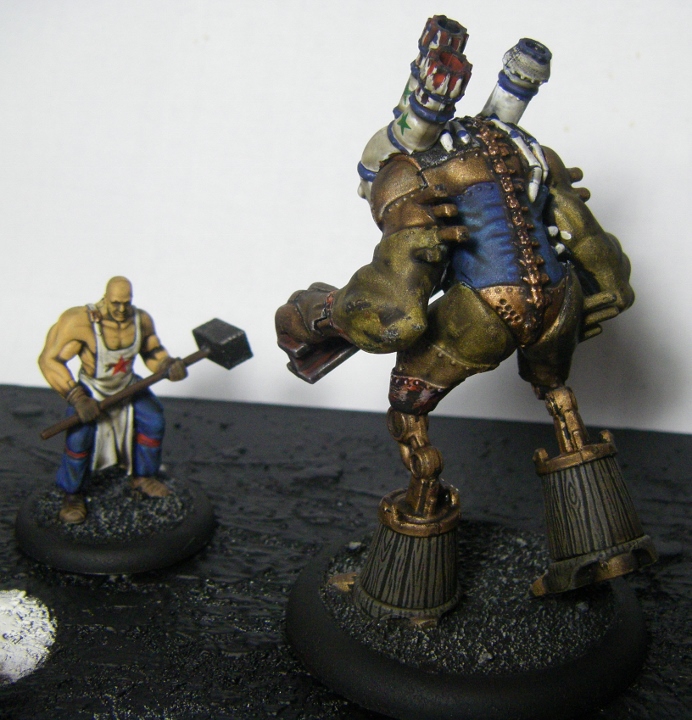 Malifaux, Mei Feng Rail Crew Painted, Rail Golem and Kang